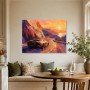 Sportwagen bei Sonnenuntergang, Kunstwerk oder Modernes Wandbild