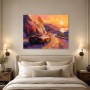 Sportwagen bei Sonnenuntergang, Kunstwerk oder Modernes Wandbild
