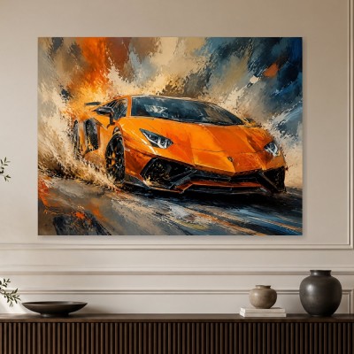 Sportwagen in Bewegung als Modernes Wandbild oder Acrylbild