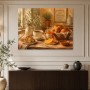 Französisches Frühstück mit Croissants, Leinwand oder Poster
