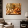 Französisches Frühstück mit Croissants, Leinwand oder Poster