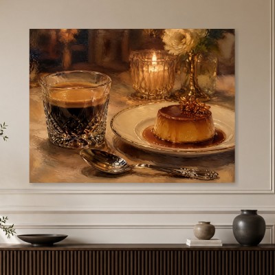Elegantes Dessertstillleben als Kunstdruck oder Leinwandbild