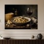 Trüffelpasta und Wein als Fine Art Print oder Wandbild
