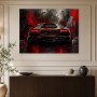 Lamborghini in Rot und Schwarz als Leinwand oder Acrylbild