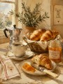 Französisches Frühstück als Leinwandbild oder Kunstdruck