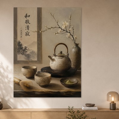 Zen Teezeremonie als Kunstdruck oder Leinwandbild