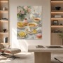 Vintage Teestunde mit Blumen, Leinwand oder Kunstdruck