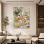 Vintage Teestunde mit Blumen, Leinwand oder Kunstdruck