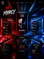 No Mercy Gaming-Poster und Modernes Wandbild in Rot und Blau