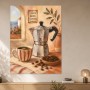 Italienisches Kaffeestillleben als Leinwand oder Poster