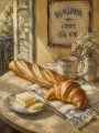 Französisches Frühstück als Leinwandbild oder Kunstdruck