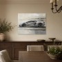 Silberner Supersportwagen als Leinwandbild oder Acrylbild