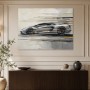 Silberner Supersportwagen als Leinwandbild oder Acrylbild