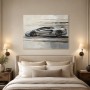 Silberner Supersportwagen als Leinwandbild oder Acrylbild