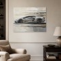 Silberner Supersportwagen als Leinwandbild oder Acrylbild