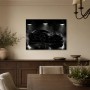 Schwarzer Sportwagen als Leinwand oder Poster im dramatischen Licht