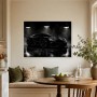 Schwarzer Sportwagen als Leinwand oder Poster im dramatischen Licht
