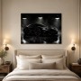 Schwarzer Sportwagen als Leinwand oder Poster im dramatischen Licht