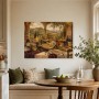 Italienische Tafel im Weinberg, Kunstwerk oder Wandbild für stilvolle Räume