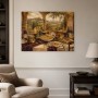 Italienische Tafel im Weinberg, Kunstwerk oder Wandbild für stilvolle Räume