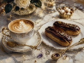 Luxuriöses Café-Stillleben als Fine Art Print oder Canvas Print