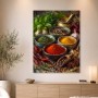 Gewürzkomposition auf Holz, Kunstwerk oder Fine Art Print