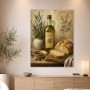 Mediterrane Stillleben Leinwand oder Poster mit Oliven und Brot