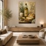 Mediterrane Stillleben Leinwand oder Poster mit Oliven und Brot