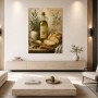 Mediterrane Stillleben Leinwand oder Poster mit Oliven und Brot