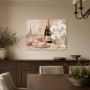 Parisian Eleganz mit Champagner, Blumen, Leinwand oder Poster