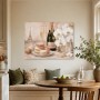 Parisian Eleganz mit Champagner, Blumen, Leinwand oder Poster