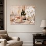 Parisian Eleganz mit Champagner, Blumen, Leinwand oder Poster