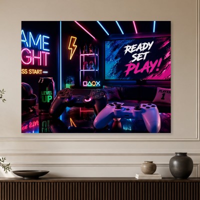 Neon Gaming Wandbild oder Poster für moderne Räume