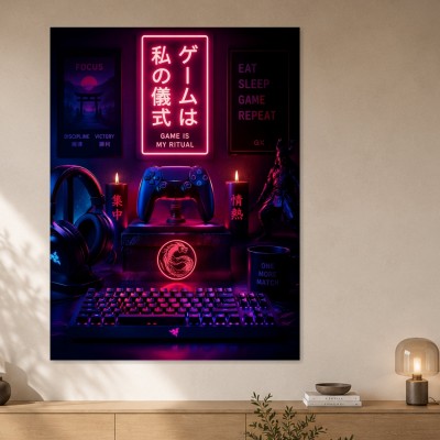 Neon Gaming Motiv als Poster oder Wandbild für stilvolle Räume