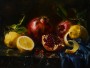 Stillleben mit Granatapfel, Leinwand oder Kunstdruck