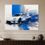 Sportwagen in Blau und Weiß, Leinwand oder Acrylbild
