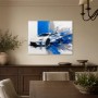 Sportwagen in Blau und Weiß, Leinwand oder Acrylbild