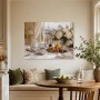 Pariser Frühstückstisch mit Blumen, Leinwand oder Kunstdruck