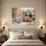 Pariser Frühstückstisch mit Blumen, Leinwand oder Kunstdruck