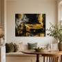 Goldener Supersportwagen als Leinwand oder Poster