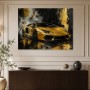 Goldener Supersportwagen als Leinwand oder Poster