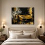 Goldener Supersportwagen als Leinwand oder Poster