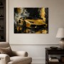 Goldener Supersportwagen als Leinwand oder Poster