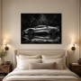 Silberner Supersportwagen als Modernes Wandbild oder Acrylbild