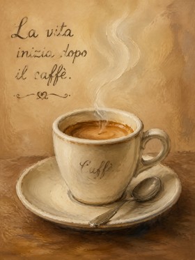 Caffè und Ruhe als Wandbild oder Leinwand