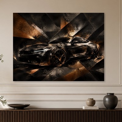 Dynamisches Sportwagenmotiv als Acrylbild oder Poster