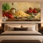 Italienisches Stillleben mit Tomaten und Pasta, Kunstdruck oder Wandbild