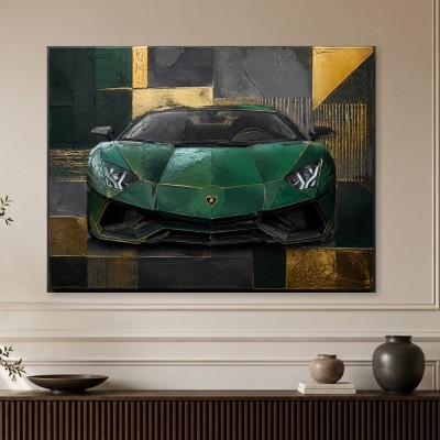 Exklusiver Lamborghini in Grün als Wandbild oder Acrylbild
