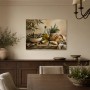 Mediterrane Stillleben Kunstwerk oder Kunstdruck mit Oliven und Brot