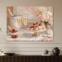 Elegante Dessertszene mit Champagner, Wandbild oder Kunstdruck